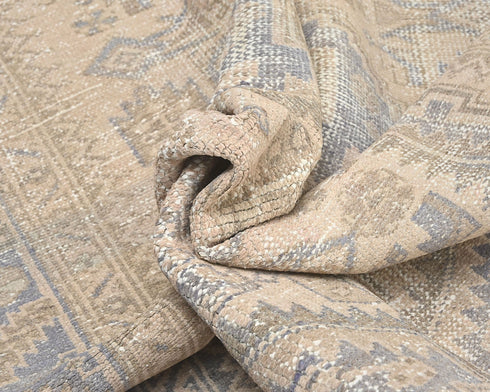 4x7 Vintage Brown Persian Style Hand Knotted Low Pile Wool Area Rug